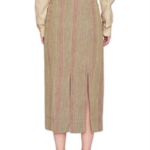 BASSIKE STRIPE GAUZE PLEAT SKIRT NWT - Picture 3 of 5